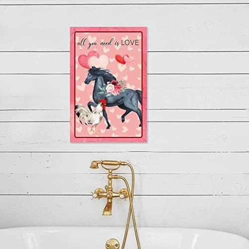 Custom Love Heart Wooden Plaque Farmhouse Wall Decor 8x12in