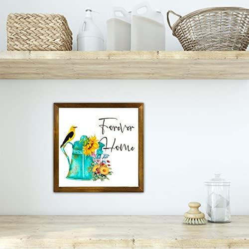 Flower Home Wooden Sign Sunflower Bird Wall Decor
