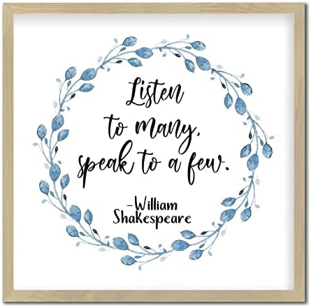 Wood Framed Motivational Quotes Sign 12x12in
