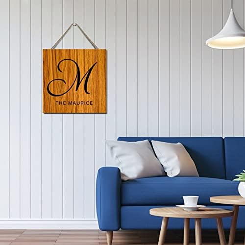 Personalized Wood Monogram Letter M Wall Decor 12x12in
