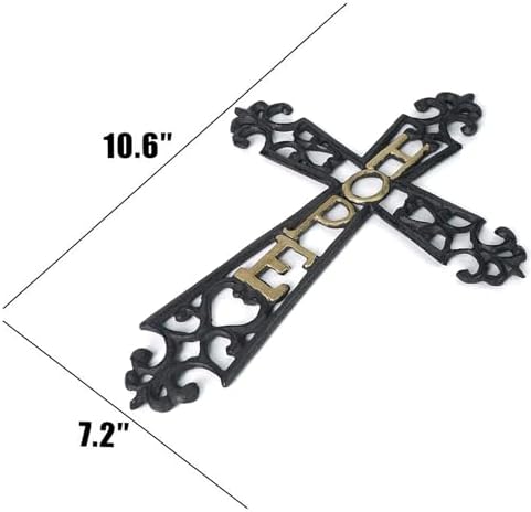 DreamsEden Cast Iron Wall Cross Hope Decor