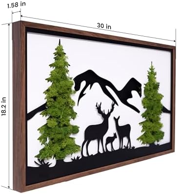ETICIAN Deer Wall Pediment Metal Art Moss Decor