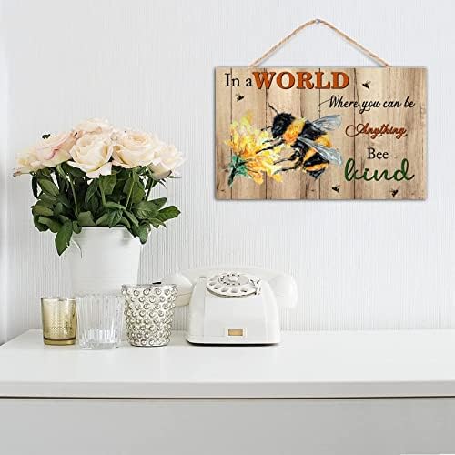 Inspirational Bee Wall Art 12x20 Inch Decor Sign