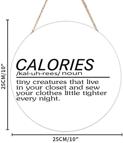 Ditooms Funny Calories Definition Wall Art - Inspirational Wood Sign