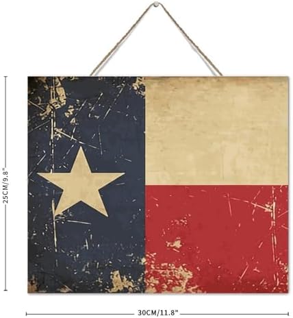 Autravelco Texas Lone Star Wood Wall Sign 10x12 Inch