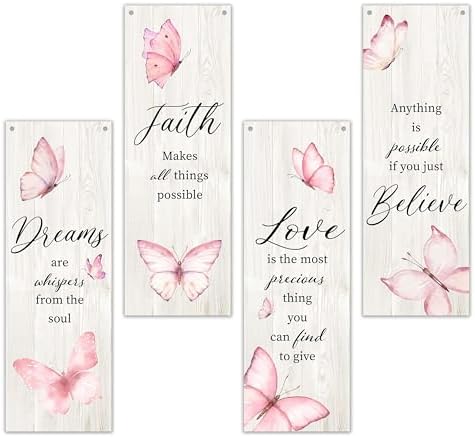 Valucise 4pcs Butterfly Wall Decor Signs