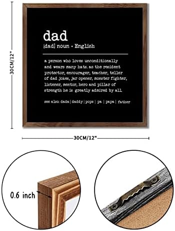 Farmhouse Decor Dad Definition Framed Wood Sign 12x12