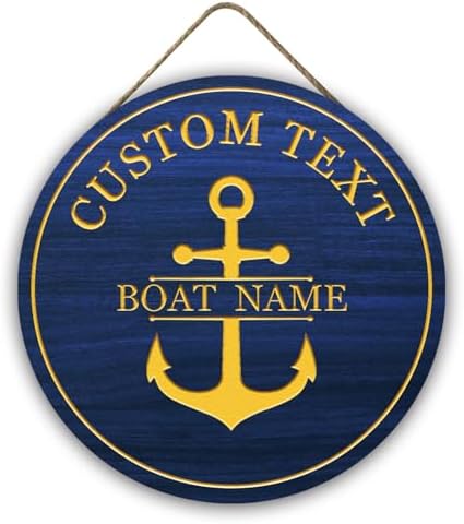 Custom Nautical Boat Welcome Wall Pediment Hanging Decor
