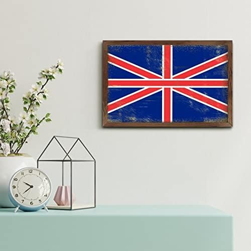 UK Flag Farmhouse Wood Sign for Home Decor
