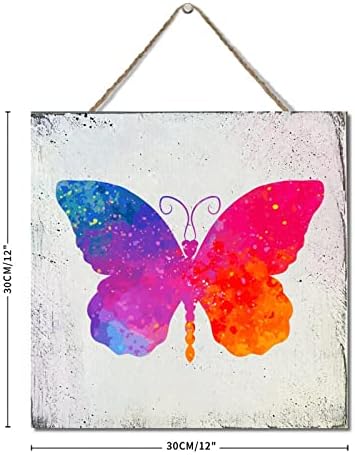 Wodevor Butterfly Splashing Wood Wall Sign 12x12in