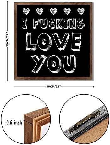 I Fucking Love U Wood Framed Sign Wall Art
