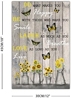 Wood Plaque with Sunflower and Butterfly Design 12x18in