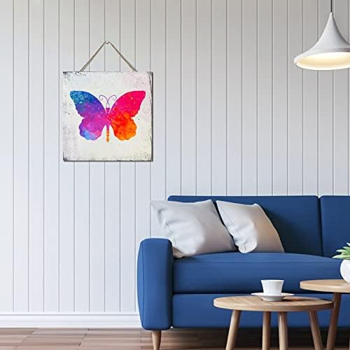 Wodevor Butterfly Splashing Wood Wall Sign 12x12in
