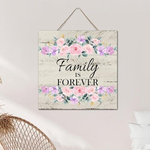 Personalized Wood Plank Hanging Sign Family Is Forever