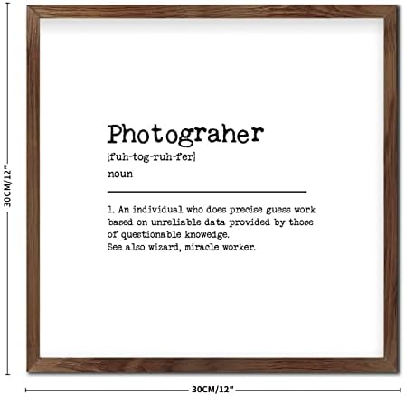 Photographer Noun Definition Wall Decor Sign 12x12in Wood Framed
