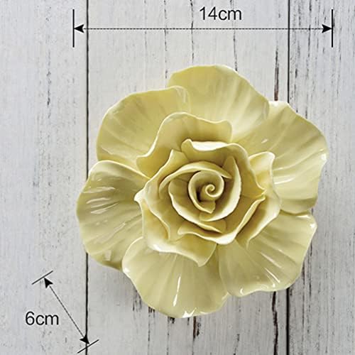 HEALLILY 3D Ceramic Wall Hanging Rose Sculpture