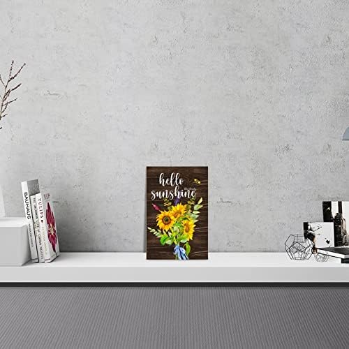 Hello Sunshine Rustic Wood Wall Decor 8x12 Inch