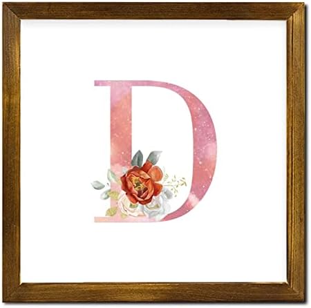 Pink Letter Peony Wall Sign with Initial D