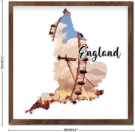 Distressed Wood Framed England Wall Decor Sign