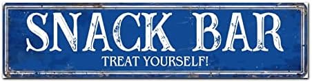 Madcolitote Rustic Snack Bar Wood Sign 6x24in