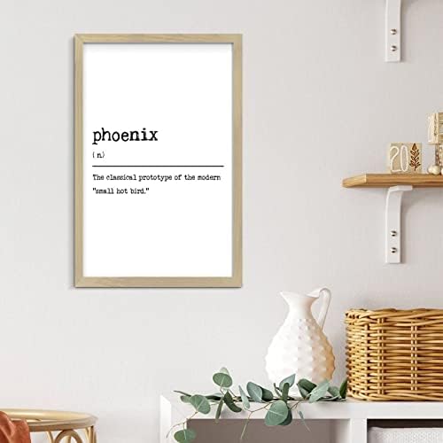 Phoenix Dictionary Definition Rustic Wall Hanging Sign 12x8in