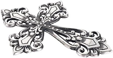Ardour Antique Silver and Black Wall Cross Home Decor