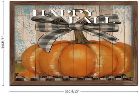 Rustic Wood Framed Wall Art Sign Happy Fall Decor