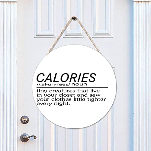 Ditooms Funny Calories Definition Wall Art - Inspirational Wood Sign