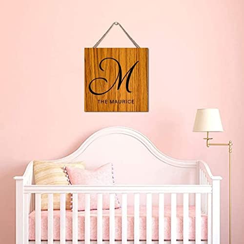 Personalized Wood Monogram Letter M Wall Decor 12x12in