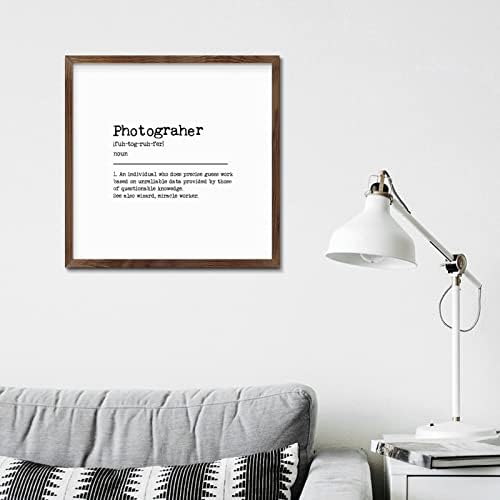 Photographer Noun Definition Wall Decor Sign 12x12in Wood Framed