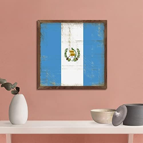 Guatemala Framed Wood Sign Wall Art 7x7in