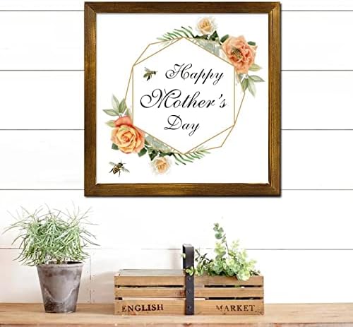 Mothers Day Wood Frame Sign with Floral Wreath 1