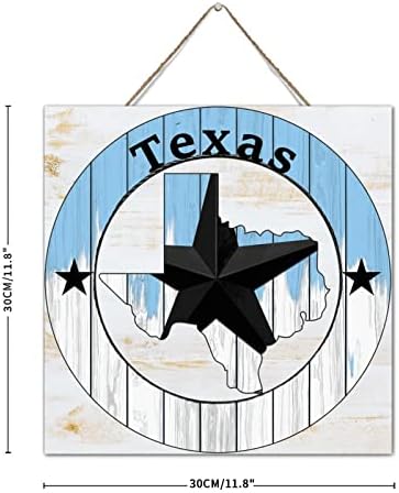 Autravelco Texas Lone Star Wall Decor 12x12 Inch Wood Panel