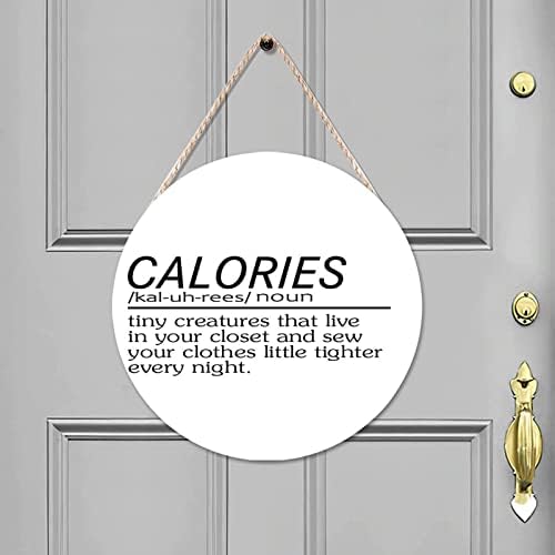 Ditooms Funny Calories Definition Wall Art - Inspirational Wood Sign
