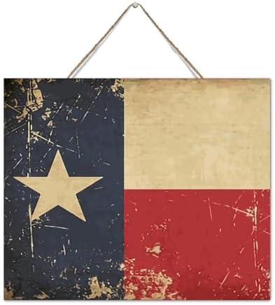 Autravelco Texas Lone Star Wood Wall Sign 10x12 Inch