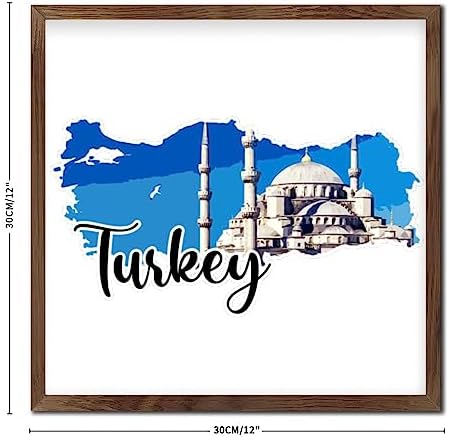 Rustic Framed Wooden Turkey Wall Decor Sign