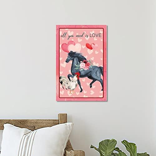 Custom Love Heart Wooden Plaque Farmhouse Wall Decor 8x12in
