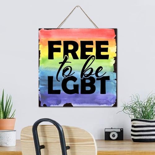 Personalized LGBT Wood Wall Art Sign 12x12 Inch Vertical Decor
