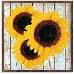 Rustic Sunflower Wood Grain Wall Sign 12 Inch