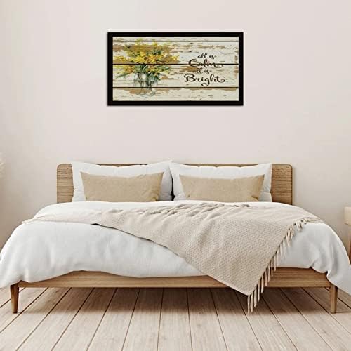 Personalized Framed Wooden Sign All is Calm All is Bright Wall Art