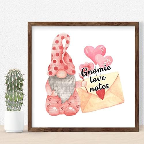 Valentines Day Gnomie Love Notes Framed Wooden Sign