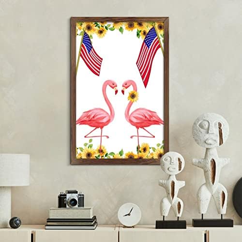 Flamingo Patriotic Garden Flag Wall Decor Sign