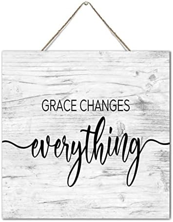 Autravelco Grace Changes Everything Wood Plank Wall Sign