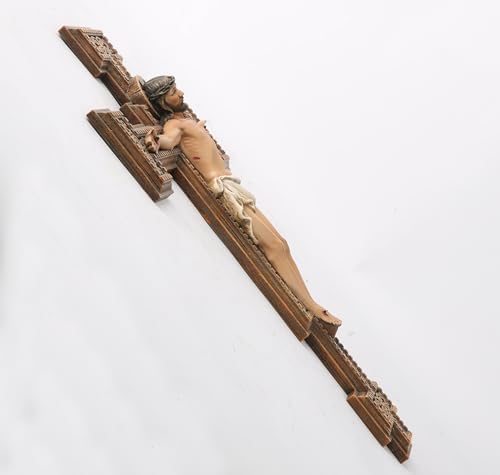 BC Catholic Crucifix Wall Cross 12 Inch Hand Painted
