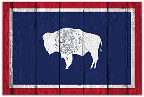 Autravelco Wyoming Wooden Sign Wall Art Decor