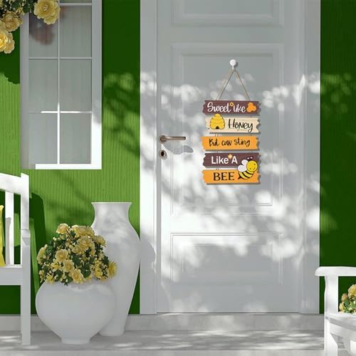 Bumble Bee Wall Hanging Plaque Sign Wooden Decor 116x134inch