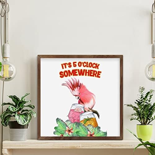 Its 5 O Clock Somewhere Framed Wall Decor Sign