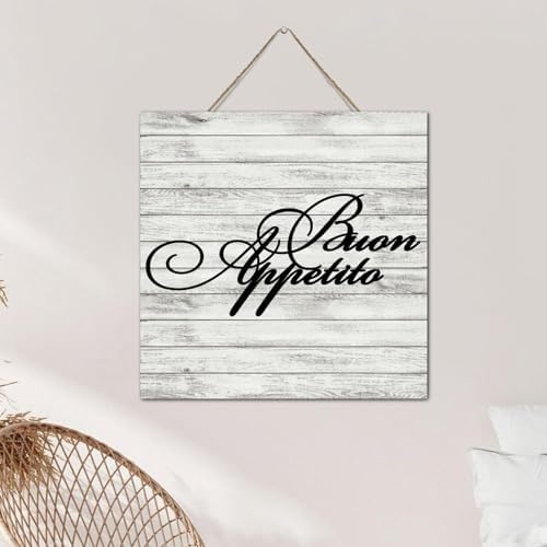 Buon Appetito 12x12 Inch Wood Wall Sign Motivational Decor