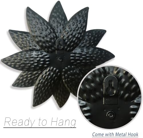 Metal Flower Wall Art Decor 10 Inches Rustic Design
