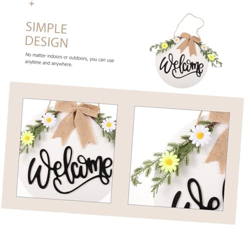 PRETYZOOM Sunflower Wall Hanging Ornament for Front Door Welcome Sign